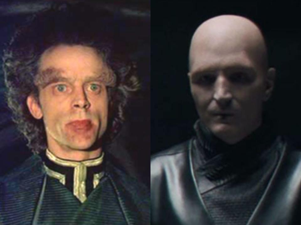 Brad Dourif and David Dastmalchian as Piter De Vries in "dune"