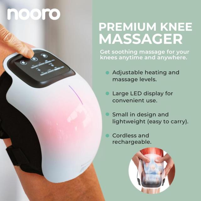 DTOKO Knee Massager Cordless with Nooro Infrared Heat Vibration  Rechargeable Electronic and Compression LED Screen Wearable leg massager  for