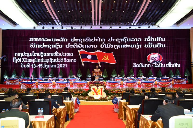 Opening ceremony of the 11th national congress of the communist party of Laos in Vientiane