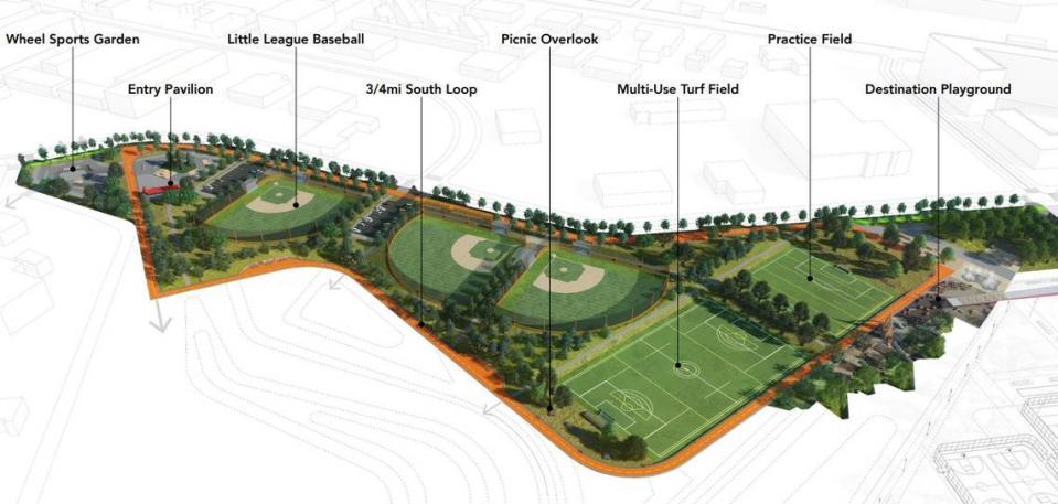 This shows Port’s plan for the south side of the site to be redesigned.