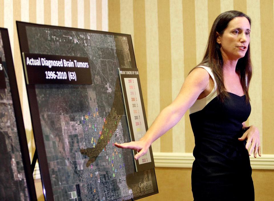 In this photo from Aug. 20, 2013, attorney Mara Hatfield speaks at a news conference regarding a lawsuit against Pratt Whitney over a cancer cluster in The Acreage. The case finally is ready to go to trial in early 2022.