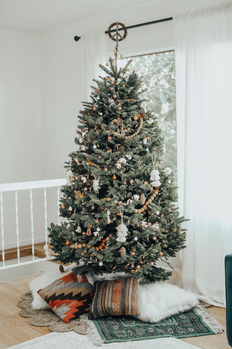 a christmas tree with presents underneath