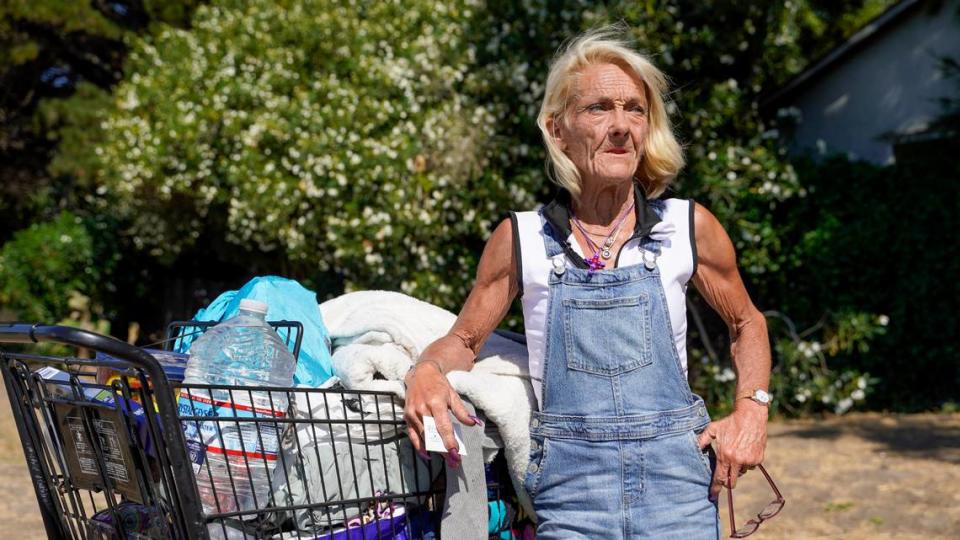 Debbie Marino, a homeless resident of San Luis Obispo, said her possessions have been confiscated in city encampment cleanups four times in the past year. Marino and other homeless residents said the city’s cleanups — which are intended to keep public spaces clean and safe — set them back whenever their possessions are taken by the city and its contractors.