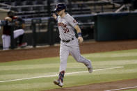 Houston Astros' Kyle Tucker (30) rounds the bases after hitting a two run home run against the Arizona Diamondbacks during the second inning of a baseball game Wednesday, Aug. 5, 2020, in Phoenix. (AP Photo/Matt York)