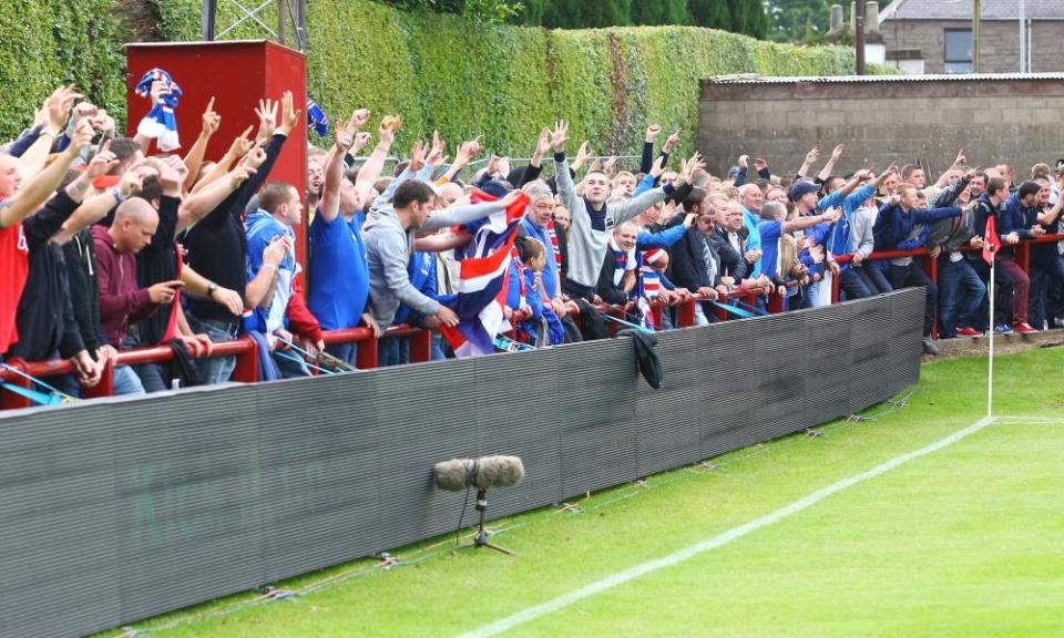 Rangers fans at Brechin City’s Glebe Park in July 2012