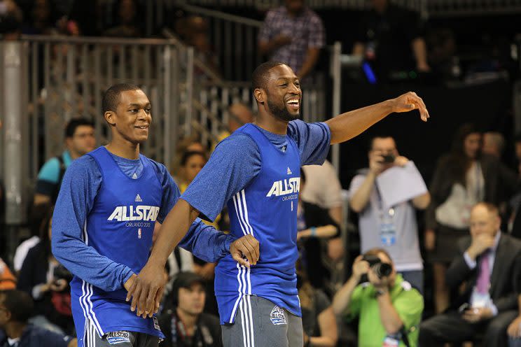 Rajon Rondo and Dwyane Wade won 33.3 percent of their games as All-Star teammates. #advancedstats (Getty Images)