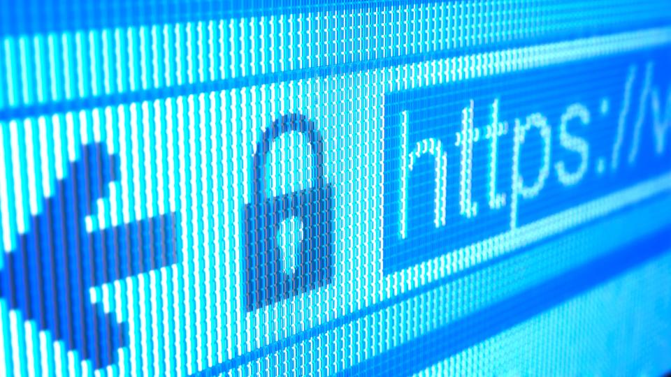 Secure website padlock on search bar