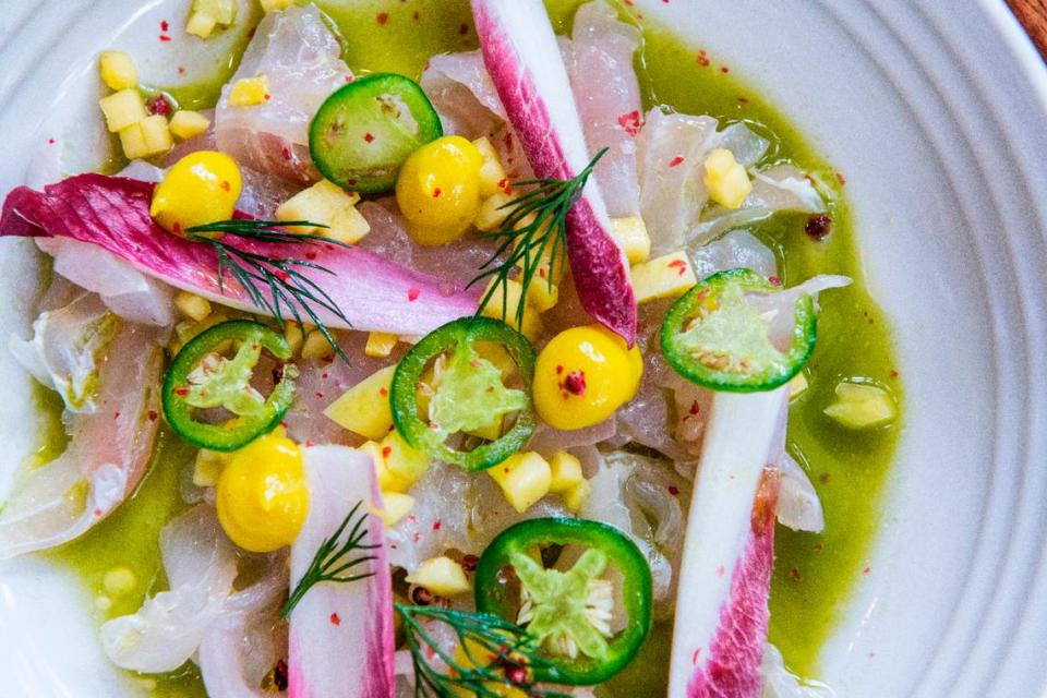 Local fish crudo from Buffalos at Palmetto Bluff