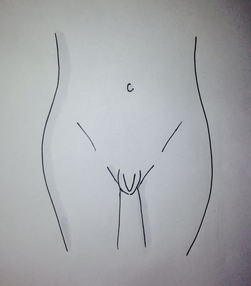 3) Types of vaginas: Curved outer lips