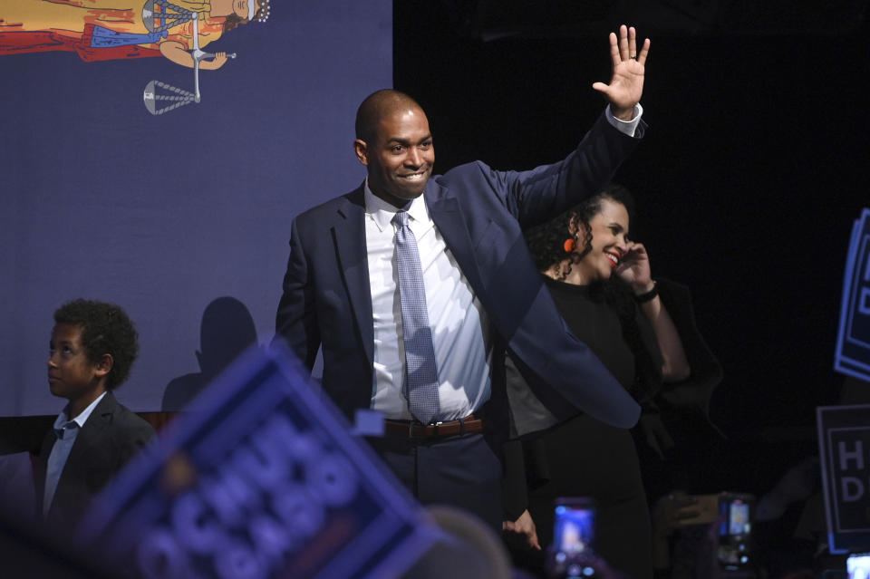 Antonio Delgado at an election night event in New York, on Nov. 8, 2022.  (Anthony Behar / Sipa USA via AP)