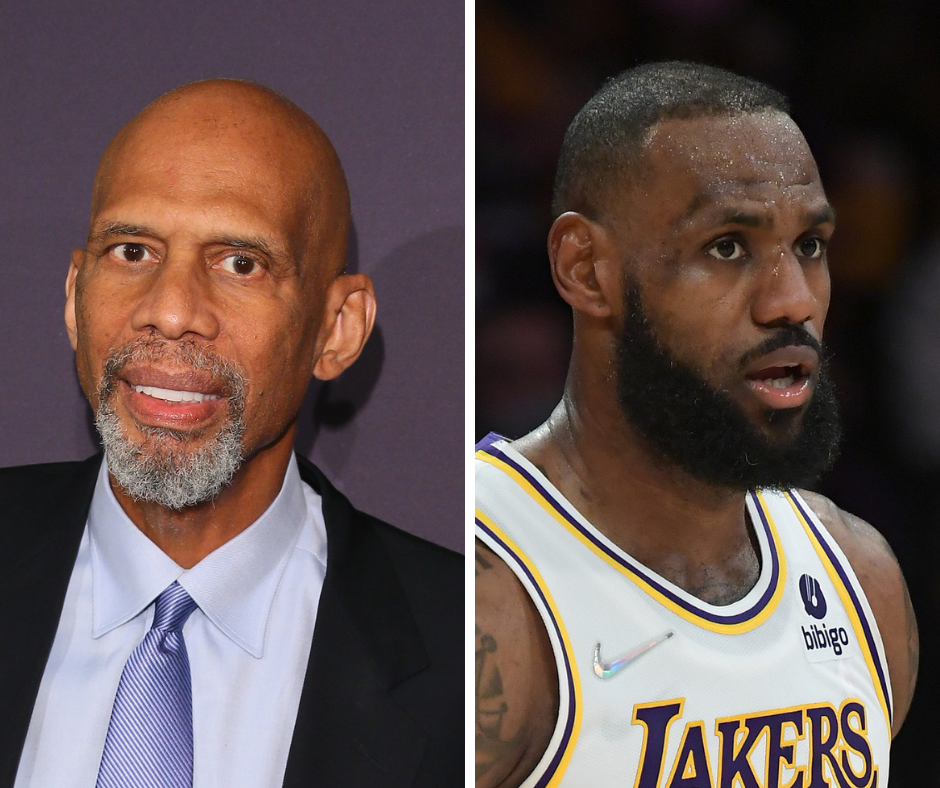 Lakers legend Kareem Abdul-Jabbar criticized LeBron James for posting a meme questioning the difference between COVID, flu and cold.  / Credit: Getty Images