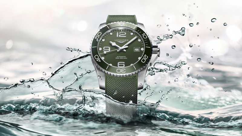 HydroConquest深海征服者潛水錶 | 錶徑41mm、不鏽鋼材質、時間及日期指示、L888.3自動上鏈機芯、防水300米、建議售價NT$ 51,900