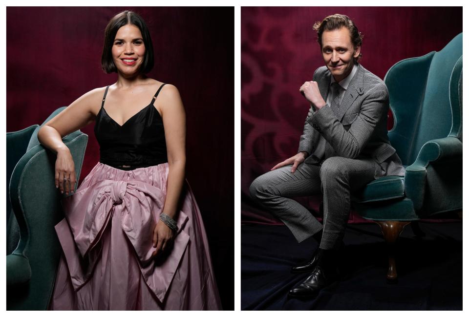 America Ferrera (left), Tom Hiddleston (right)