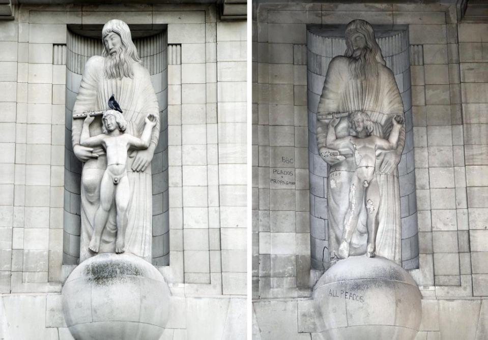 The figures depicting Prospero and Ariel from Shakespeare’s play The Tempest (Ian West/PA) (PA Wire)