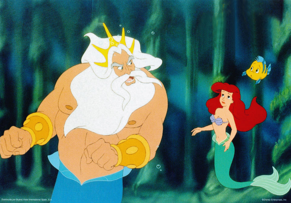 King Triton talking to Ariel
