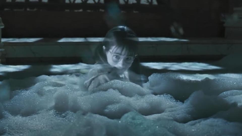 Moaning Myrtle Tells Harry To Put The Egg In The Water In Goblet Of Fire