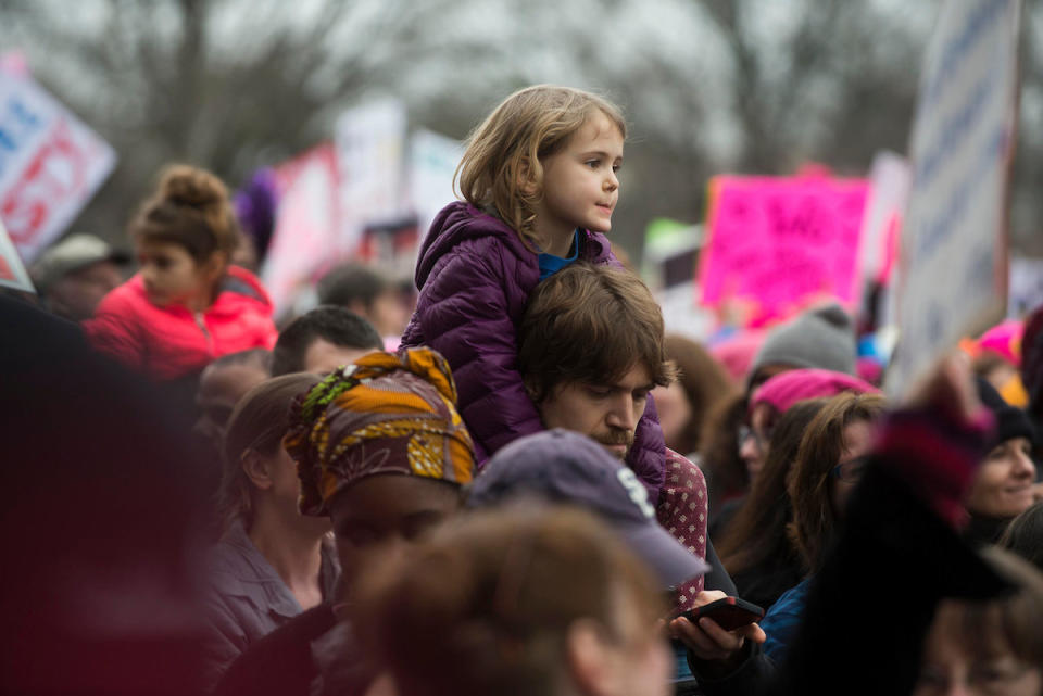 WASHINGTON, DC. - JAN. 21: Organizers put the Women's March on Washington in Washington D.C. on Saturday Jan. 21, 2017. (Photo by Damon Dahlen, Huffington Post)&nbsp;