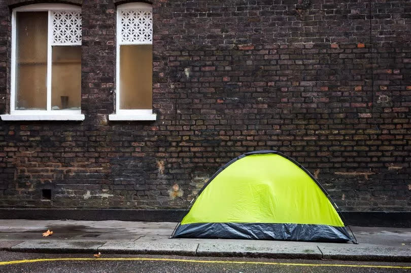 A colourful tent on the street in London
