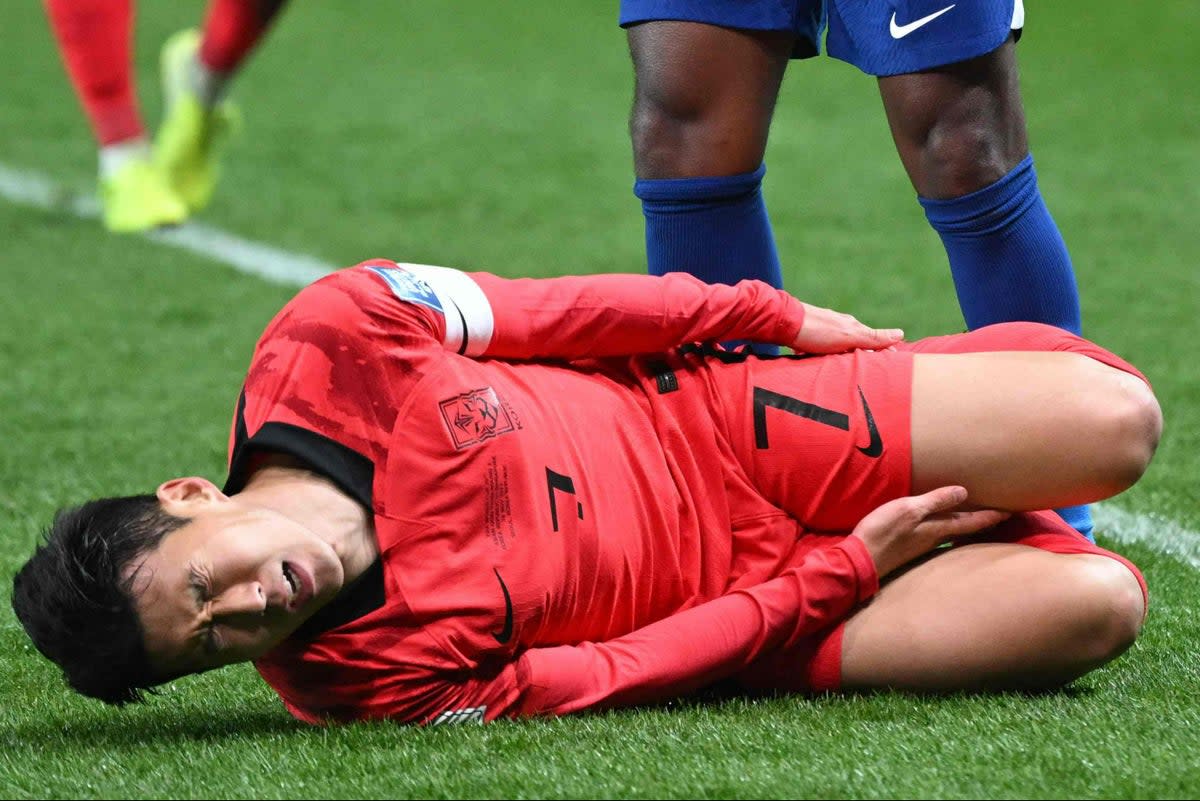 Son suffered an injury on international duty for South Korea  (AFP via Getty Images)