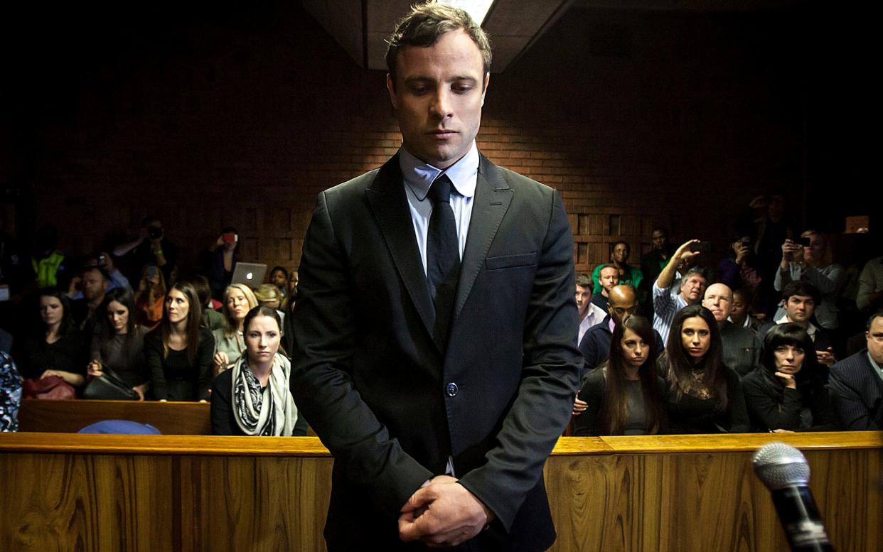 Oscar Pistorius was originally sentenced to six years in prison  - EPA/STR