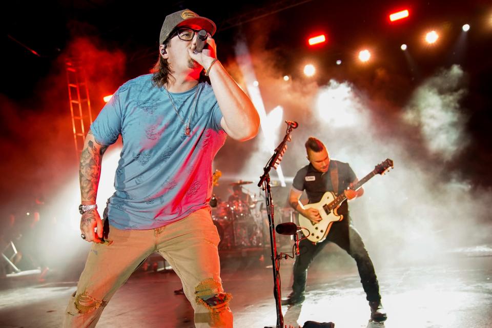 Hardy performs during the ACM Lifting Lives Topgolf Tee-Off and Rock On event at Topgolf in The Colony, Texas, Wednesday, May 10, 2023.