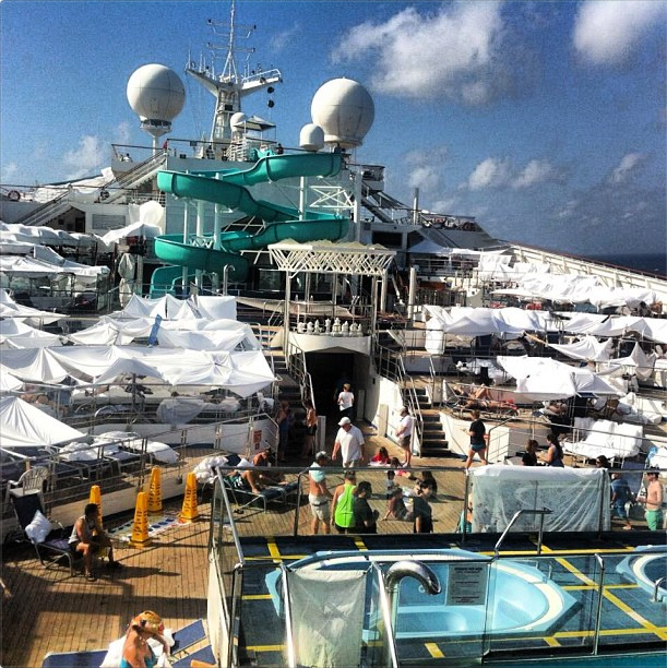 Tent city on Carnival Triumph. (Photo via Twitter)