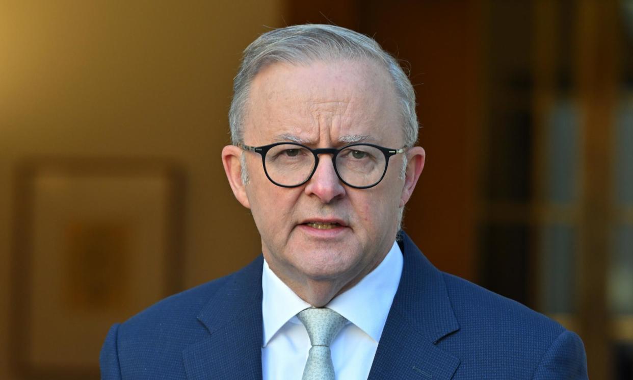 <span>In a speech for Cosboa, Anthony Albanese signals the energy price support will probably be rolled over in the May budget.</span><span>Photograph: Mick Tsikas/AAP</span>