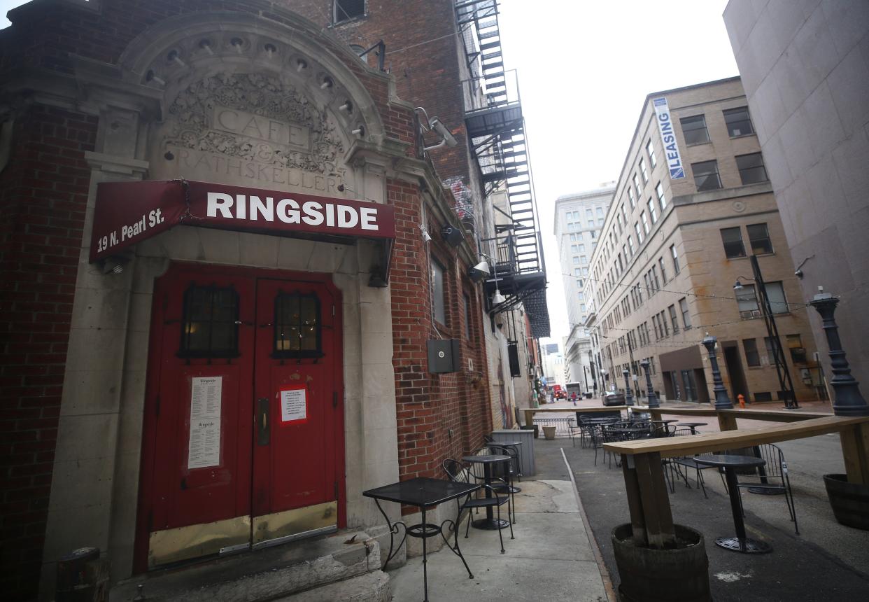 Ringside Café, at 19 N. Pearl St. in downtown Columbus, first was opened in 1897 and has had that name since the 1930s.