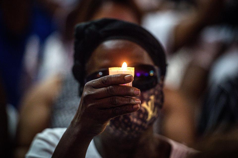 Vigil held in honour of Haiti’s slain president Jovenel Moise in Miami’s Little Haiti neighbourhood (AFP via Getty Images)