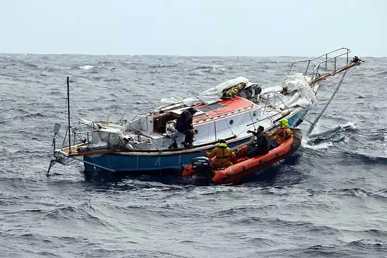 French fisheries patrol vessel the FPV Osiris eventually rescued the sailors