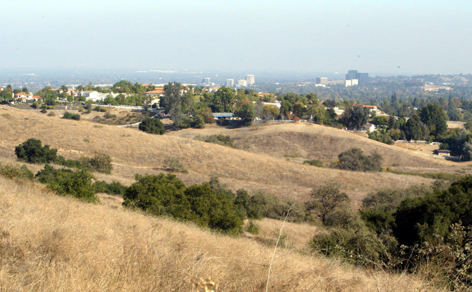 A month after developers walked away with 50 million and Ahmanson Ranch became public property, some of it's trails will oipen to the public. View of the San Fernando Valley from a bluff inside Ahmanson Ranch land near Hidden Hills.  (Photo by Bob Carey/Los Angeles Times via Getty Images)