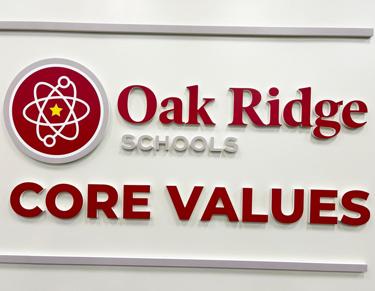 One wall of the School Administration Building boardroom now lists the school system's Core Values: Students First, Engagement, Excellence, Integrity, Equity, Teamwork and Accountability.