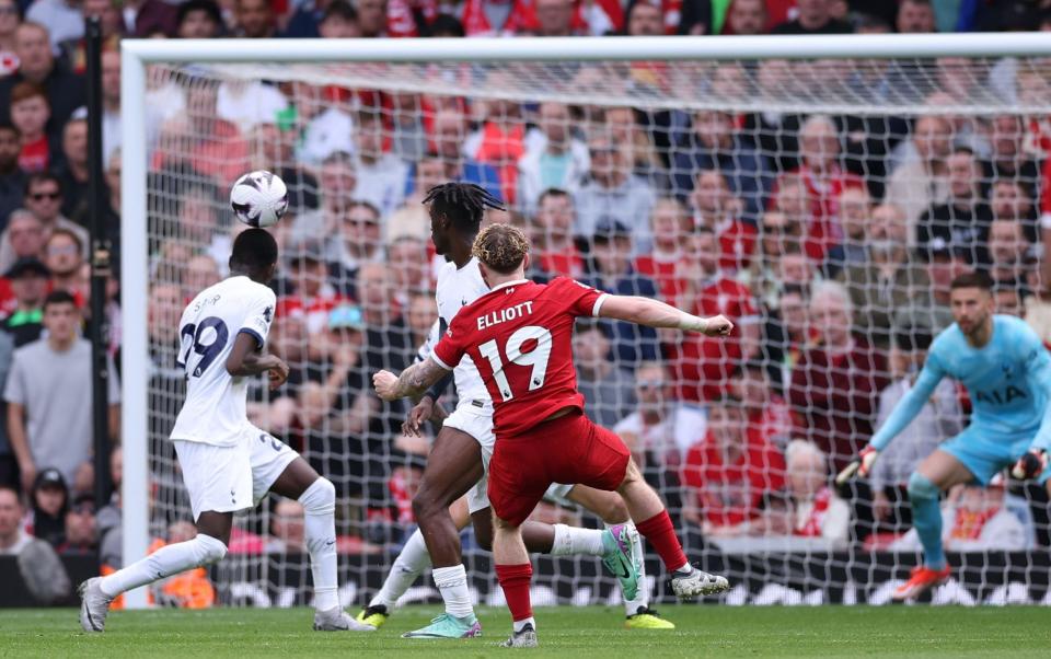 Harvey Elliott fires a rocket into the top corner