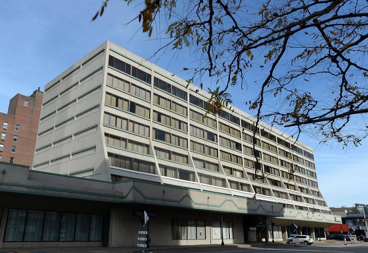 An online auction in October 2020 did not yield a qualifying bid to purchase the Avalon Hotel & Conference Center in downtown Erie. It is shown on Nov. 5, 2020.