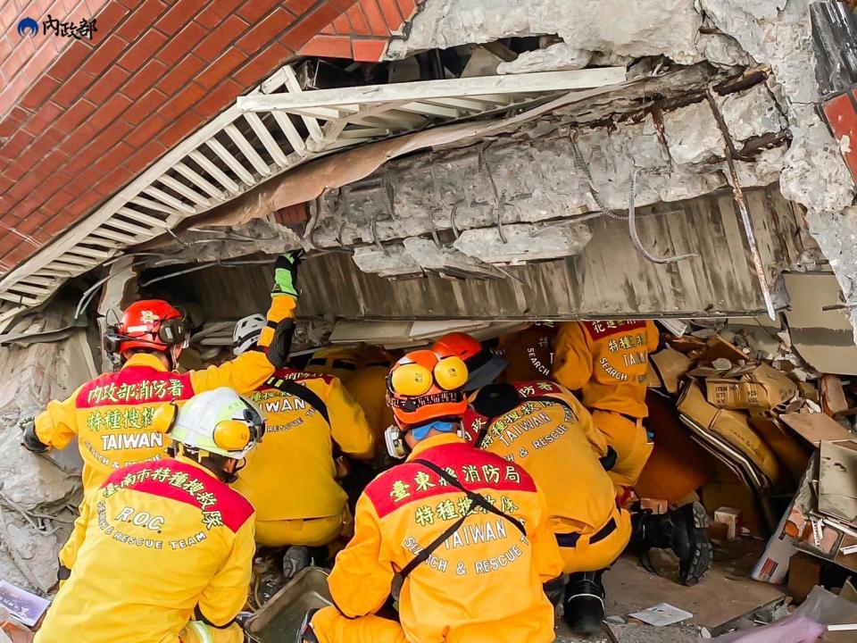 花蓮發生規模7.2地震後，再發生大地震可能性不高。圖片來源：Facebook＠內政部