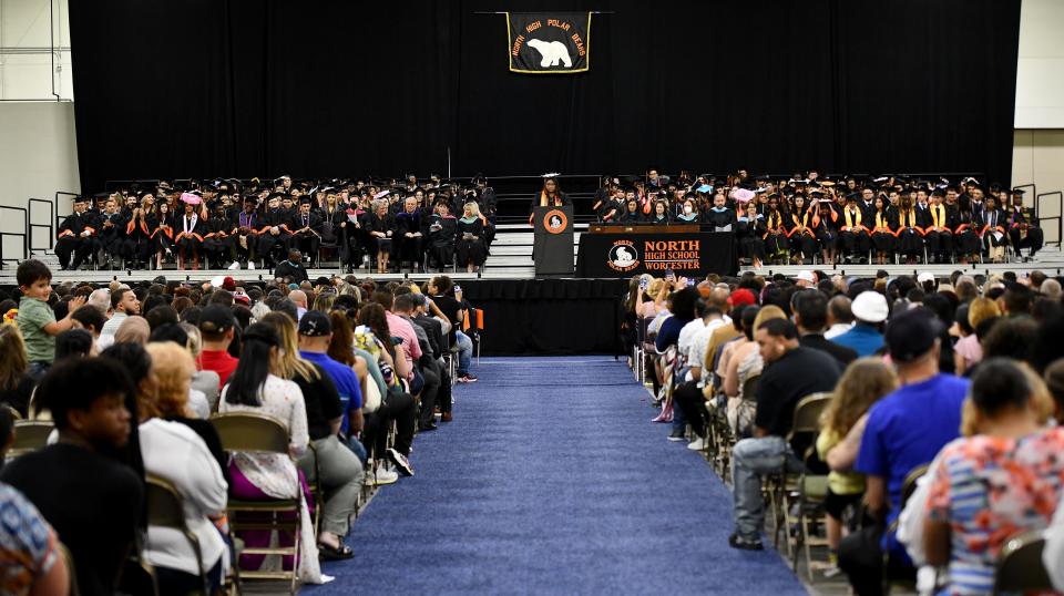 WORCESTER - North High holds its commencement at the DCU Center Wednesday, June 8, 2022.