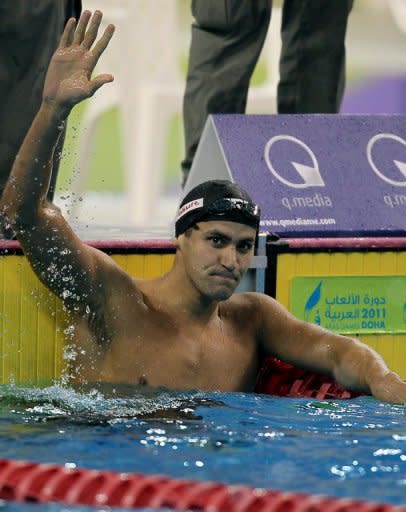 With China's Sun Yang on the rise, Tunisian Oussama Mellouli's (pictured in 2011) hopes of repeating as Olympic champion in 1500m free seem slim four years after he became the first African man to win Olympic swimming gold