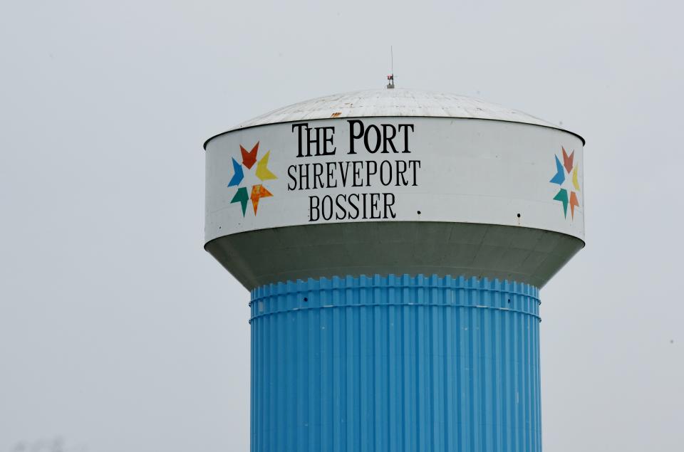 The Port of Caddo-Bossier's water tower photographed on April 12, 2022, in south Shreveport. 