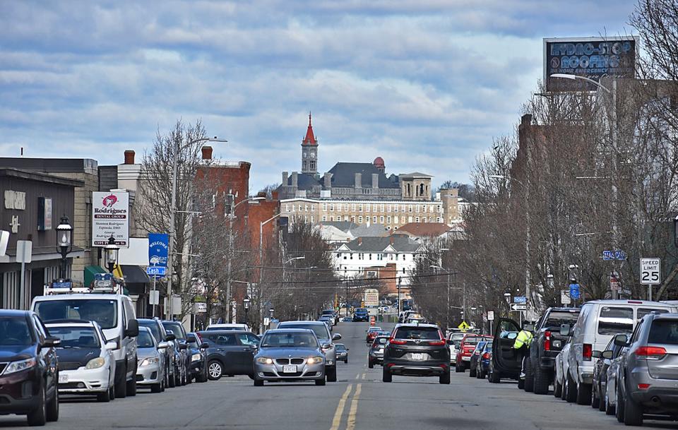 Buildings line the streets of Pleasant Street in the Flint neighborhood on March 11.