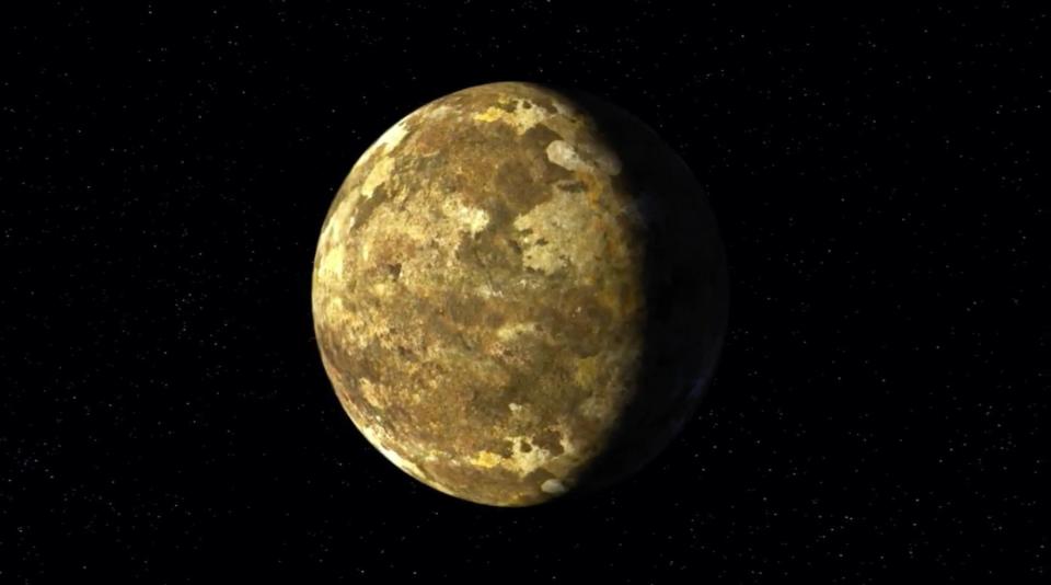 The alien planet Kepler-90i, which orbits the star Kepler-90 2,545 light-years from Earth, is seen in this illustration from a NASA video. Kepler-90i is the eighth planet found around its parent star. <cite>NASA</cite>