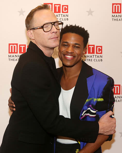 <div class="inline-image__caption"><p>Paul Bettany and Jeremy Pope pose at a photo call for the new Manhattan Theatre Club play ‘The Collaboration.’</p></div> <div class="inline-image__credit">Bruce Glikas/Getty Images</div>