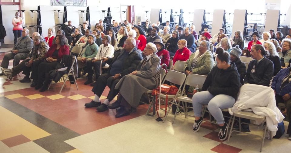 Attendees listen to speakers at the annual birthday program in honor of Rev. Dr. Martin Luther King in 2020.