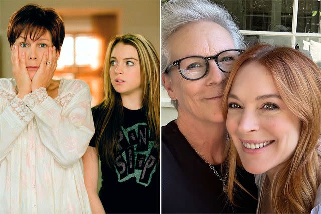 <p>Walt Disney/courtesy Everett; Jamie Lee Curtis/Instagram</p> Jamie Lee Curtis and Lindsay Lohan have 'Freaky Friday' reunion