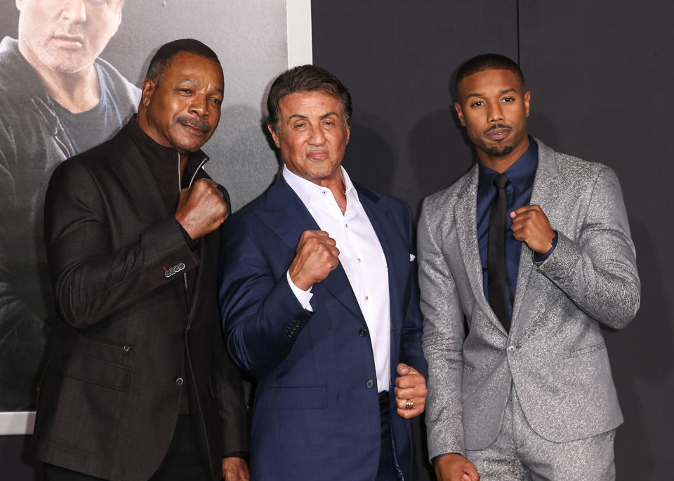 Creed-Premiere-Carl-Weathers-Sylvester-Stallone-and-Michael-B_-Jordan