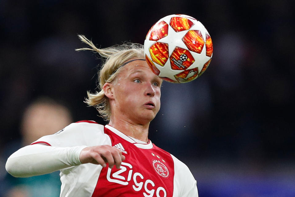 Kasper Dolberg. (Photo by Adrian DENNIS / AFP)