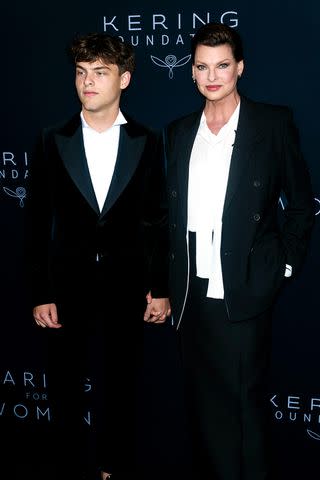 <p>Gotham/WireImage</p> Augustin James Evangelista and Linda Evangelista