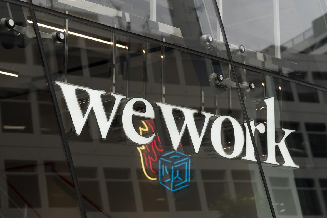 TOKYO, JAPAN - MAY 18: A WeWork co-working space is seen on May 18, 2020 in Tokyo, Japan. SoftBank Group Corp. posted a record net loss of 961.6 billion yen for the fiscal year ended March 31, 2020. (Photo by Tomohiro Ohsumi/Getty Images)