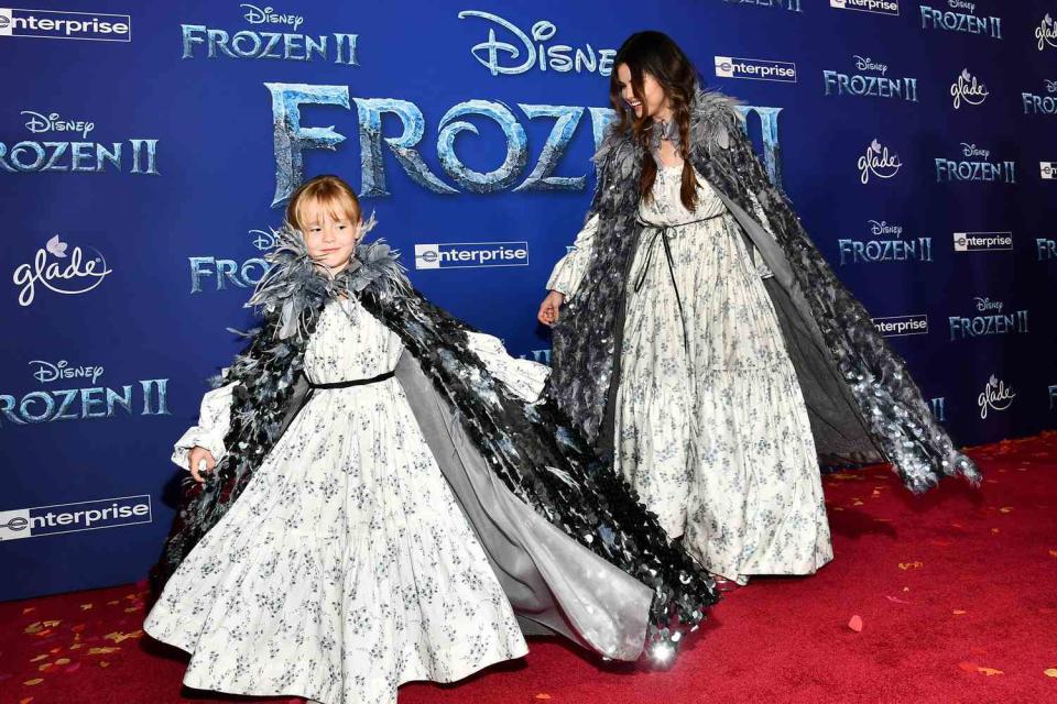 Gracie Teefey and Selena Gomez attend the premiere of Disney's "Frozen 2"