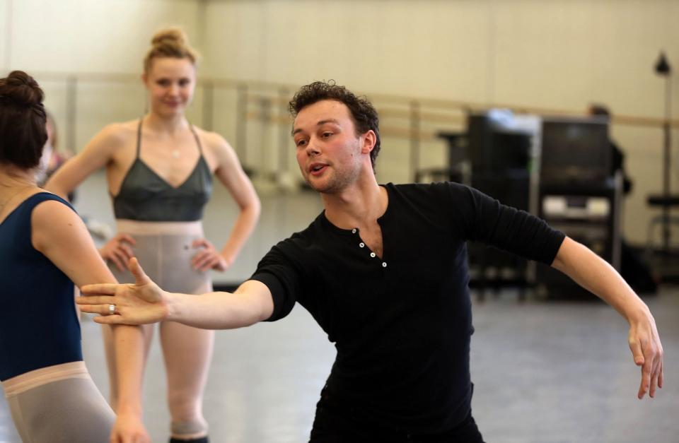 Liam Scarlett as the Royal Ballet's artist in residence working with New York City Ballet dancers in New York, January 2014 - Andrea Mohin/New York Times/Redux/eyevine
