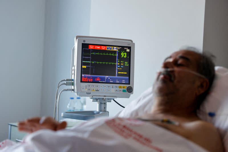 Turkey earthquake survivor Huseyin Berber at Mersin City hospital